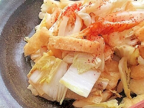 節約おかず♪白菜とちくわと油揚げの生姜炒め